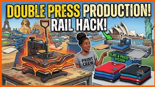 This 1 hack doubled my heat press production speed with rail screenprinting and  Heatpress setup