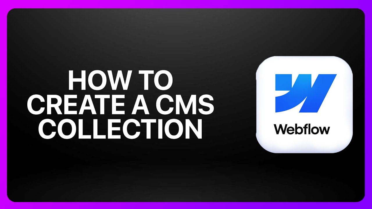 How To Create a CMS Collection in Webflow ! Tutorial - YouTube