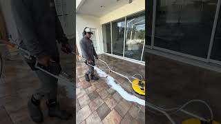 Paver sealing step-by-step process using a water based sealer by Premier Pro Wash & Seal
