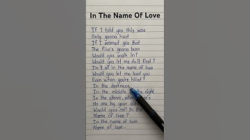 Thumbnail of In The Name Of Love lyrics ~ song by Bebe Rexha and Martin Garrix #inthenameoflove #lyrics #trending
