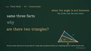 Why an Angle Not Between Two Sides Cannot Pin a Triangle (SSA) | Think Math · G7 · Construction ⑨