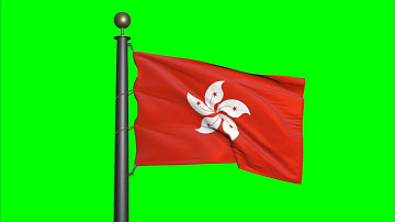 Hongkong flag   Green Screen   Motion background   4K UHD 60fps   Royalty Free   Flag footage