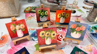 Mini Floral Oil Paintings