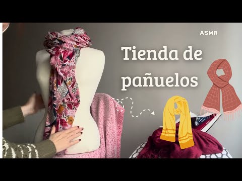 ASMR 💖🧺 Plancho y te enseño pañuelos y fulares en mi tienda 🧣💖 Soft spoken español