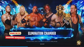 WWE2K24 - ELIMINATION CHAMBER THE ROCK VS BROCK LESNAR VS GOLBERG VS KANE VS TRIPLE H VS UNDERTAKER