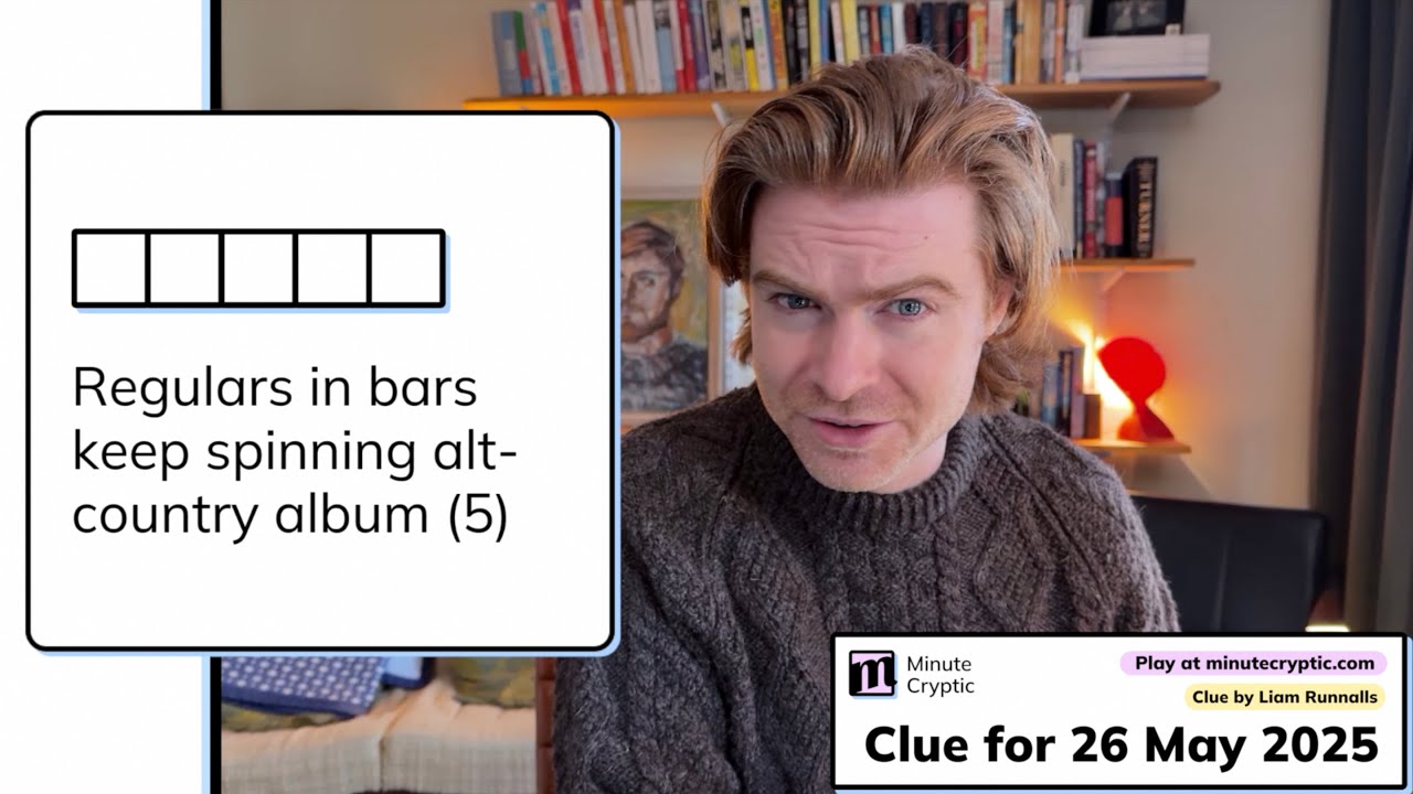 Minute Cryptic Clue 335: Regulars in bars keep spinning alt-country album (5)