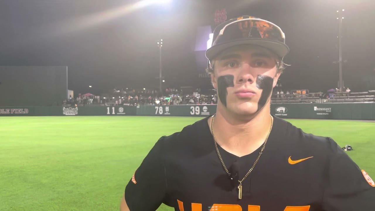 Tennessee Baseball: Drew Gilbert reacts to Vols’ dramatic win to clinch series at Mississippi State