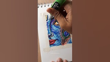 Drawing Krishna 💙🦚 #shorts #shortsfeed #krishna #art #drawing #viral #trending