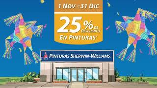 Descuento del 25% en pinturas Sherwin-Williams.