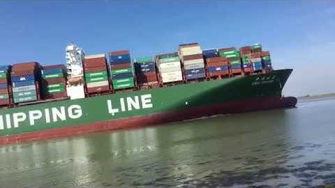 CSCL Jupiter Aground in Bath Netherlands Western Scheldt
