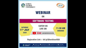 "Software Testing" | Live Webinar | Gokul Global University | STAD Solution