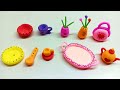DIY How to make polymer clay miniature Village House, Washroom Set, Kitchen Set,Tree,Charpai lantern