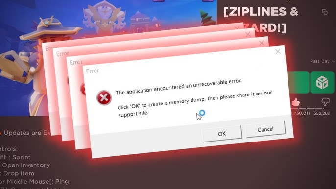 Roblox) On SCP 3008, It keeps crashing Roblox every 30 minutes on my pc but  if I go onto any other game the problem doesn't happen. I have no lag and  there