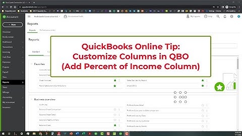 QuickBooks Online Tip: Customize Columns in QBO (Add Percent of Income Column)