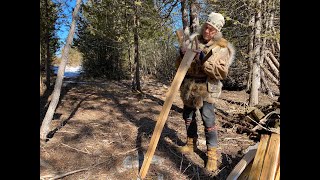 Birch Bark Canoe Build - Ribs | WOODWORKING | PIONEER | CANADIAN WILDERNESS | SELF SUFFICIENT