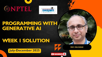 NPTEL Programming with Generative AI | Week 1 Assignment Solutions (2025)