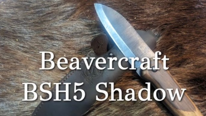 BeaverCraft BSH4 Carbon Steel Bushcraft Knife, Walnut Handle with Leather  Sheath