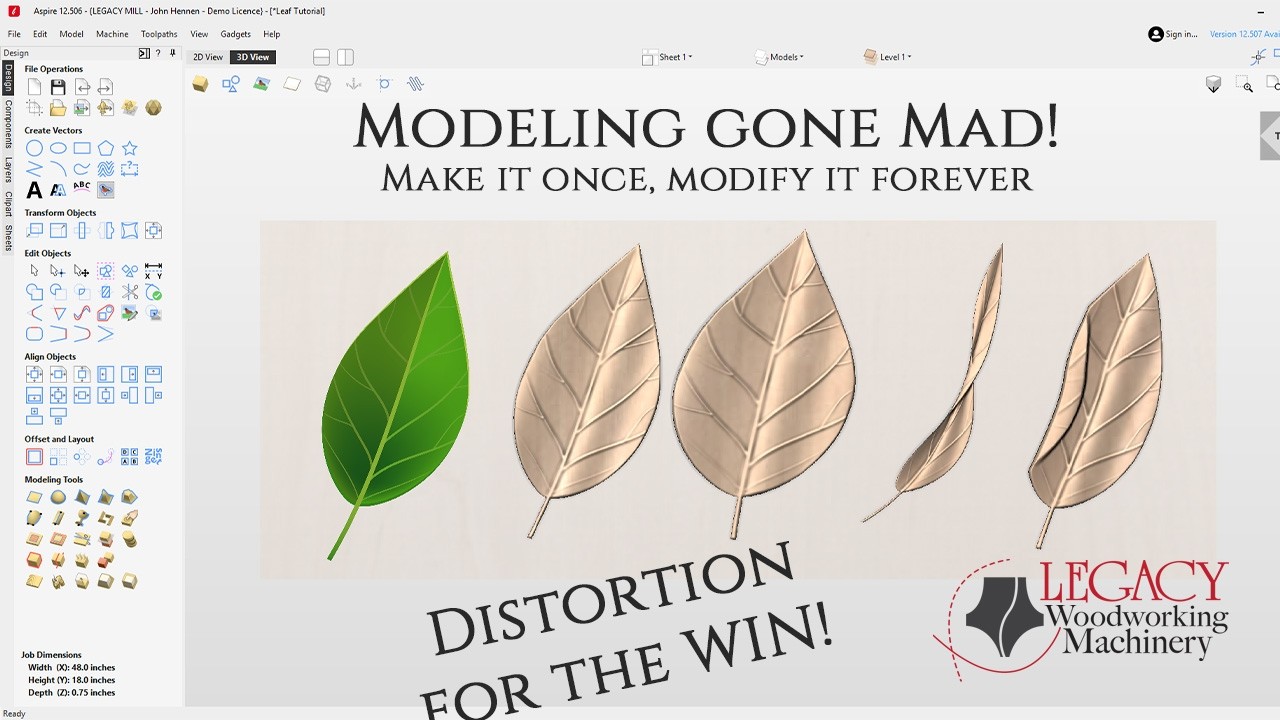 Освойте инструмент «Искажение» в Aspire | Один лист, четыре варианта
