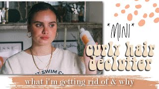 mini curly hair product declutter / what I&#39;m getting rid of and why
