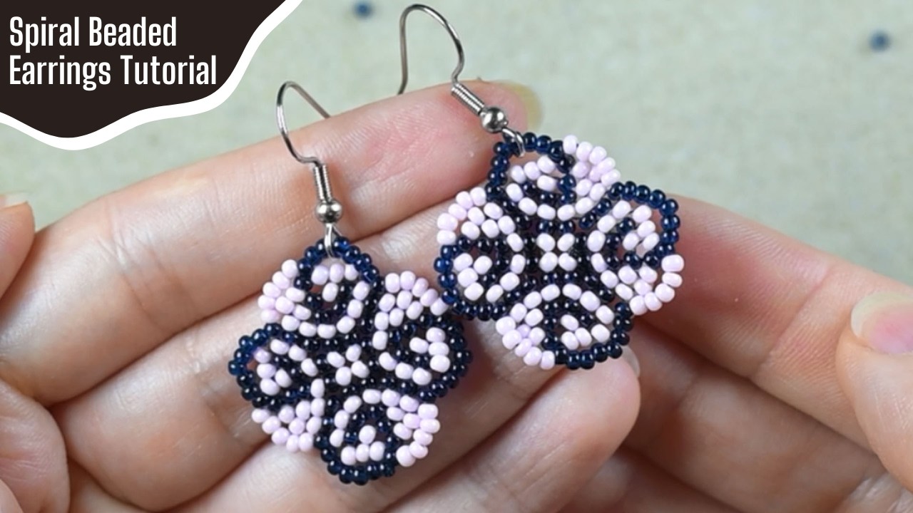The SIMPLEST Way to make SPIRAL Beaded Earrings at home!