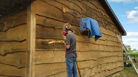 Corn blasting live edge pine rough sawn siding