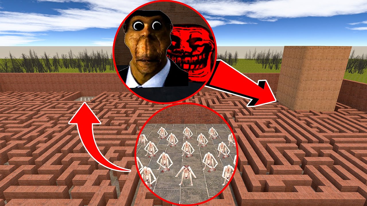 SCP 096 And SCARY OBUNGA And TROLL FACE GHOST Garry's Mod Nextbots Got Out of Hand Again 