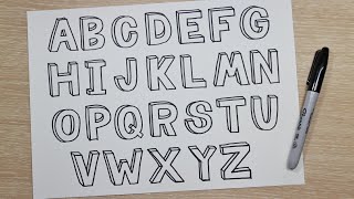 How To Draw 3D Alphabet Letters | วาดตัวหนังสือ A-Z สามมิติ - Youtube