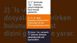 2 Gerçek 1 Yalan Linux Testi Cd Ls Rm