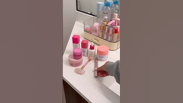 PINK SKINCARE ROUTINE 🩷✨ #aesthetic #skincare #asmr #asmrsounds #preppy