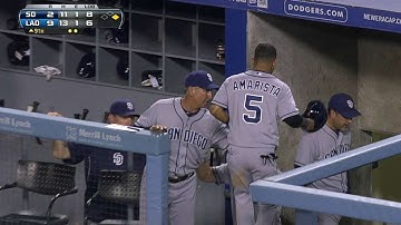 SD@LAD: Denorfia lines an RBI single to rally Padres