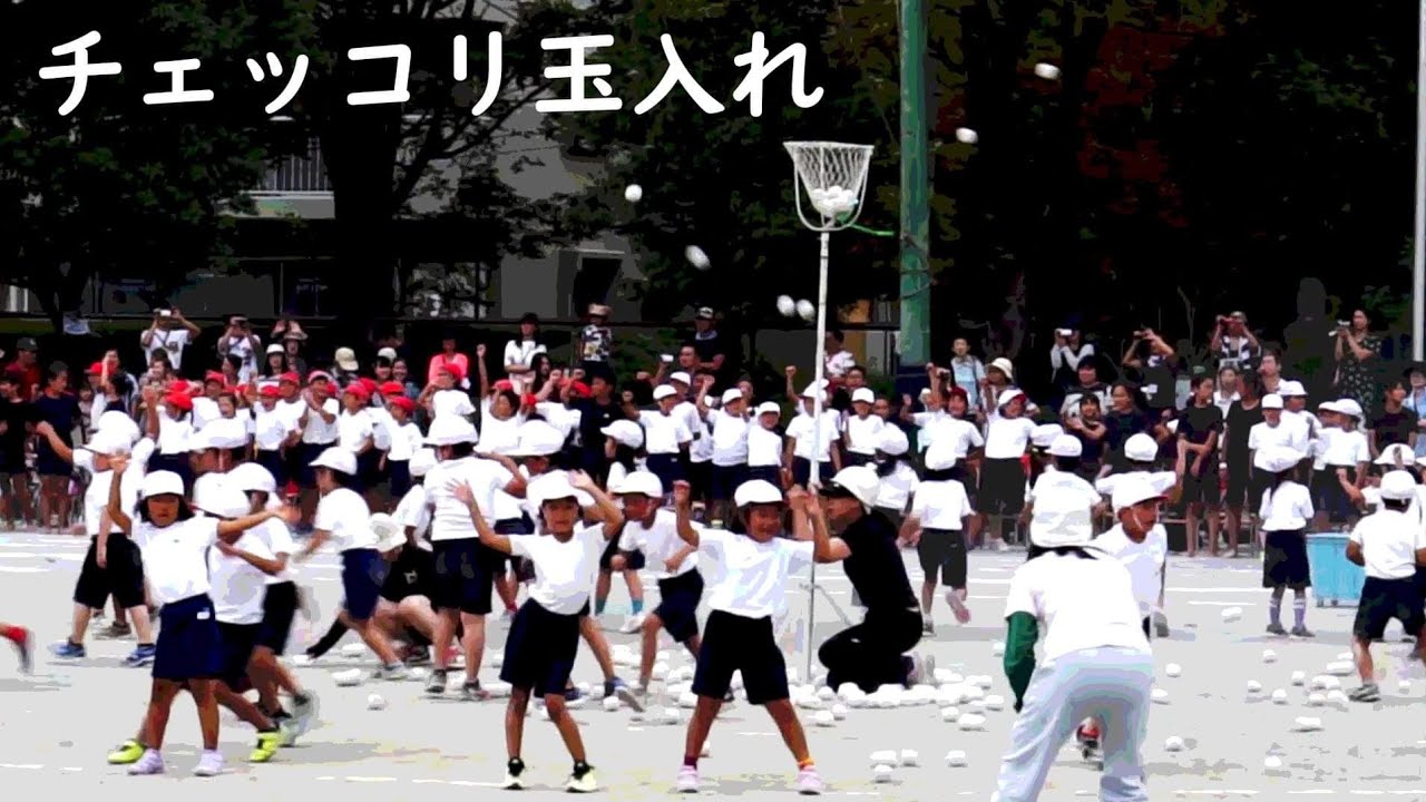 Japanese School⛹ Tama ire (ball toss game) with kawai dance チェッコリ玉入れ