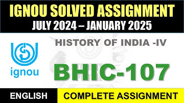 BHIC 107 Solved Assignment 2024-25 || bhic-107 solved assignment in English || July 2024 to Jan 2025