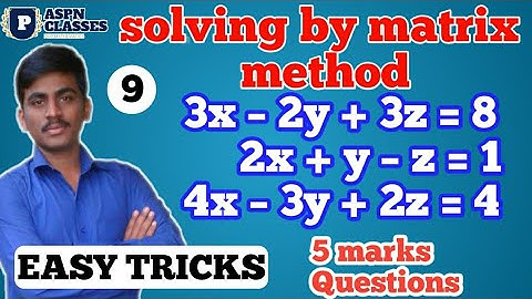 solve the system of equations by matrix method| DETERMINANTS 5MARKS IMPORTANT QUESTIONS|NCRT CLASS12