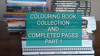 My Colouring Book Collection And Completed Pages Part 1