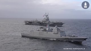 French Navy Frigate Normandie Fires Aster 30 Long Range Surface to Air Missile