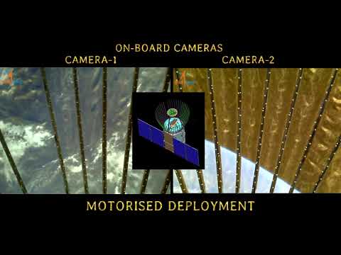 Onboard Camera view of Radial Rib Antenna deployment in RISAT-2BR1