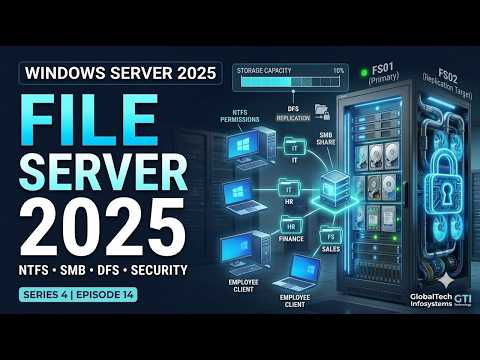 Windows Server 2025 File Server Complete Guide   NTFS, SMB, DFS, Permissions   Security