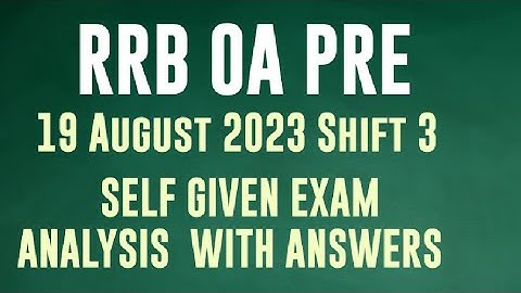 RRB Clerk Pre| 19 Aug 3rd Shift| Self Given Exam Analysis #ibps #rrb #bankpo #examanalysis #bankexam