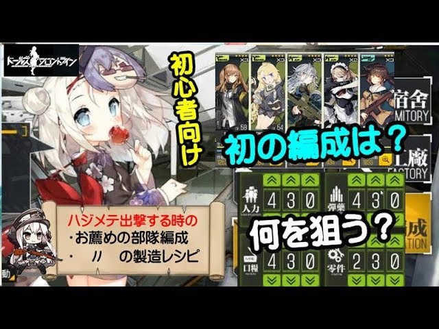 ドールズフロントライン略して ドルフロ 初心者向け 初めての編成と製造レシピはこれがお勧め 修正版 旧 少女前線 Youtube