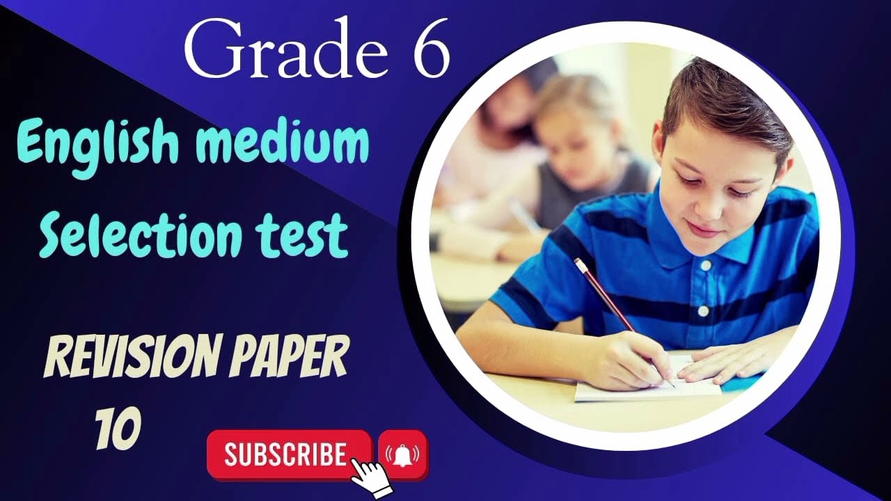 grade 6 English medium | selection test | revision paper | education wamh