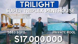 THE TRILIGHT - SUPER TRIPLEX PENTHOUSE! 5883 SQFT With Private Pool!  Freehold In Newton!