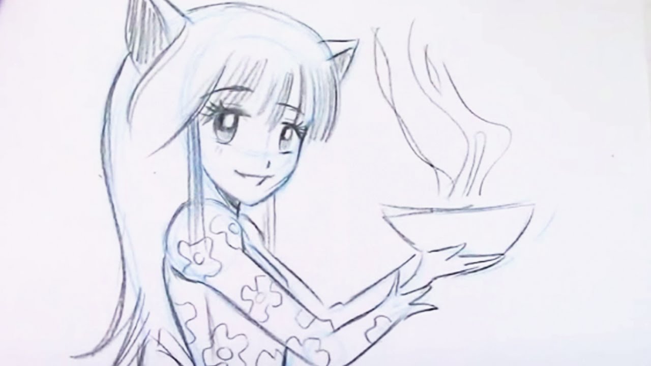 Drawing Anime Neko Girl Step By Step, Drawing Anime Neko An…