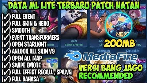 Data Ml Lite 200MB Full Event Terbaru Patch Natan | Open Event Transformers | Anlock skin v9 | Mlbb
