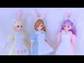 うさみみ＆エプロンワンピ＊【フェルト＊服づくり】【リカちゃん】❤️「フェルトでつくるリカちゃん手縫い服」リカちゃんにプレゼント♪ 【Licca-chan】【happych】