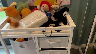Badger Basket Modern Baby Changing Table with Laundry Hamper, 3 Storage Drawers and Pad, Diaper Chan