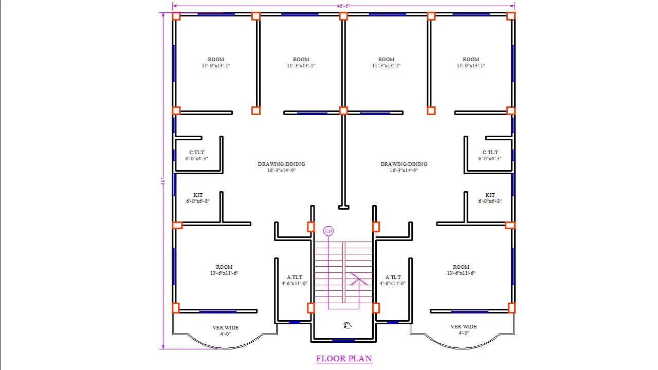 2 Unit 2139 sq ft Floor Plan ।। দুই ইউনিট বাড়ির ফ্লোর প্লান