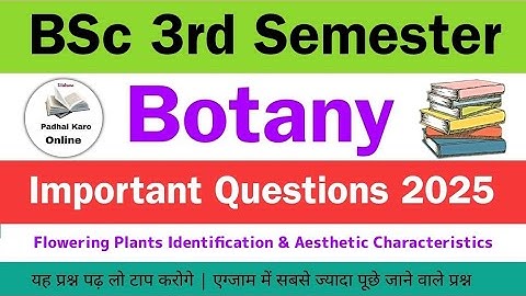BSc 3rd semester botany most important questions 2025 | bsc 2nd year 3rd semester botany 2025