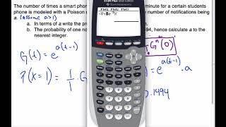 IB Math Hl - 15.05.3 PGF Poisson Example (Stats Option)