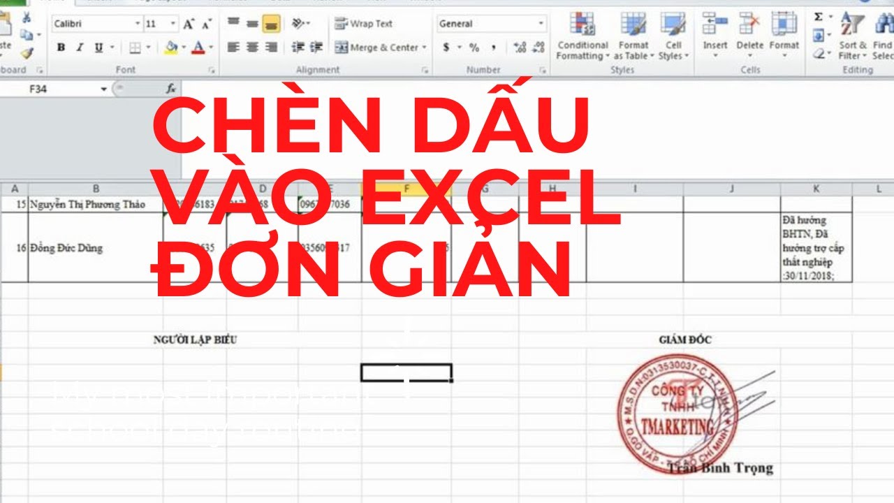 Chèn hình ảnh,con dấu,chữ ký trong excel 2010- how to... - youtube
