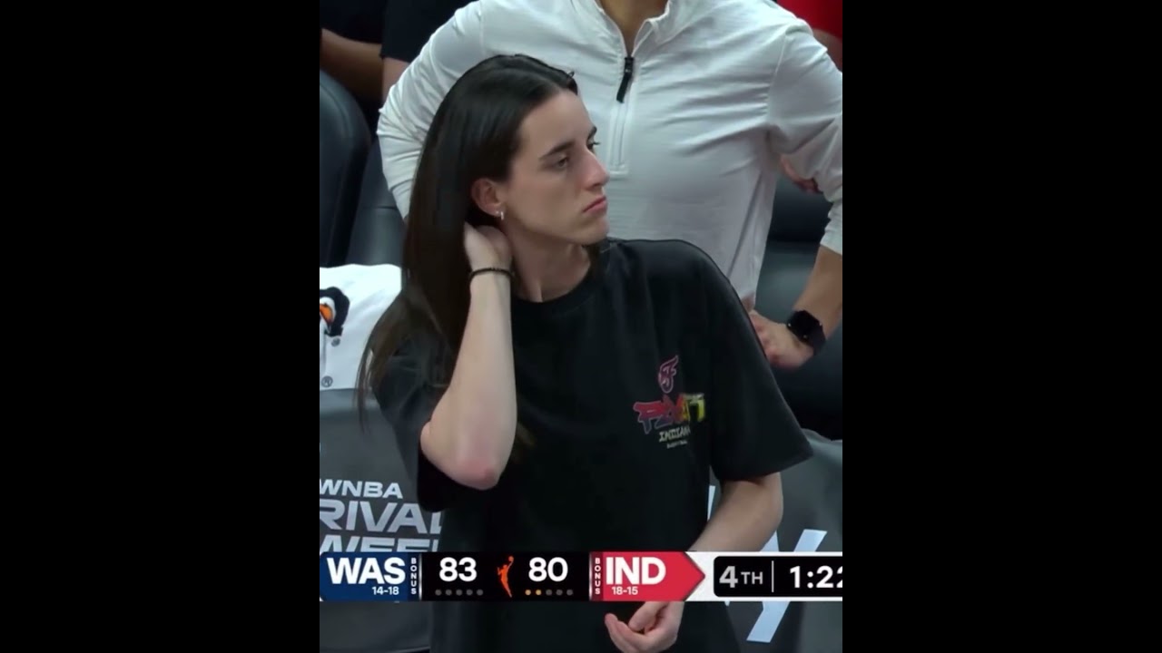 Caitlin Clark on the sideline with injury